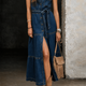 Madison | Button-Front Denim Dress