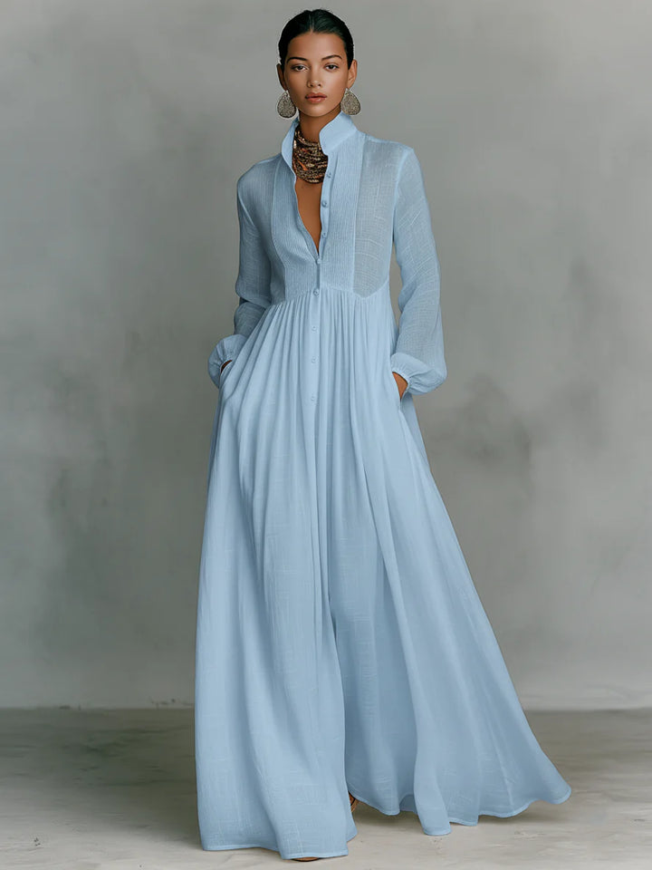 Serena | Flowing Button-Front Maxi Dress