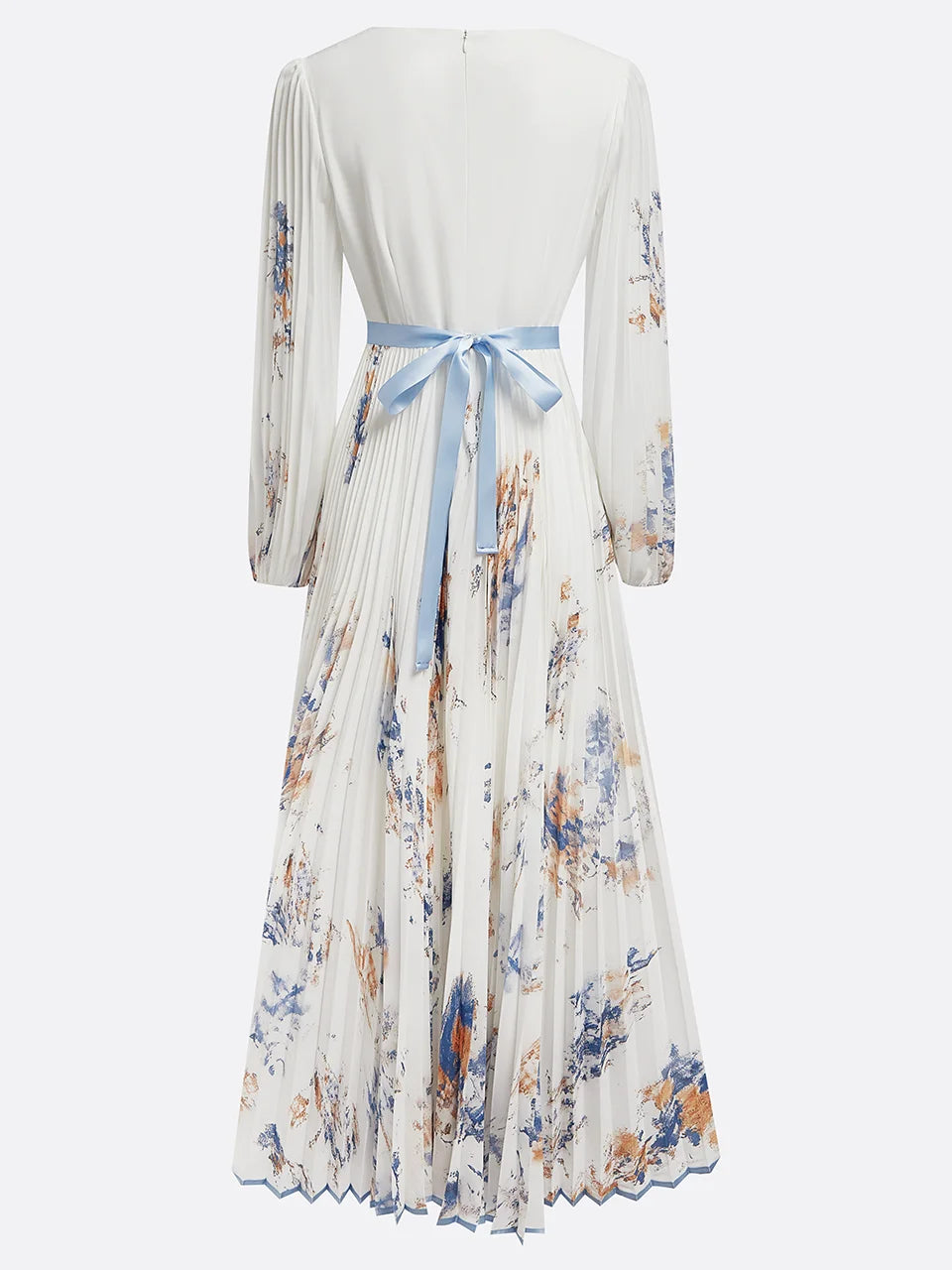 Alice | Watercolour Pleated Maxi Dress